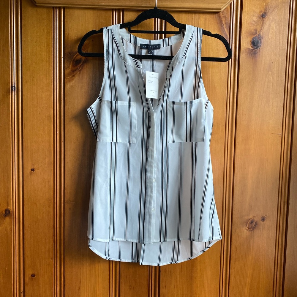 Sanctuary sleeveless top black and white